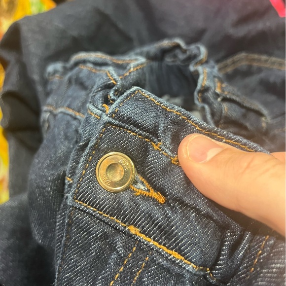 Zara High Rise Balloon Jeans Dark Wash Blue Size 10 Denim Stretch Wide - Picture 8 of 11